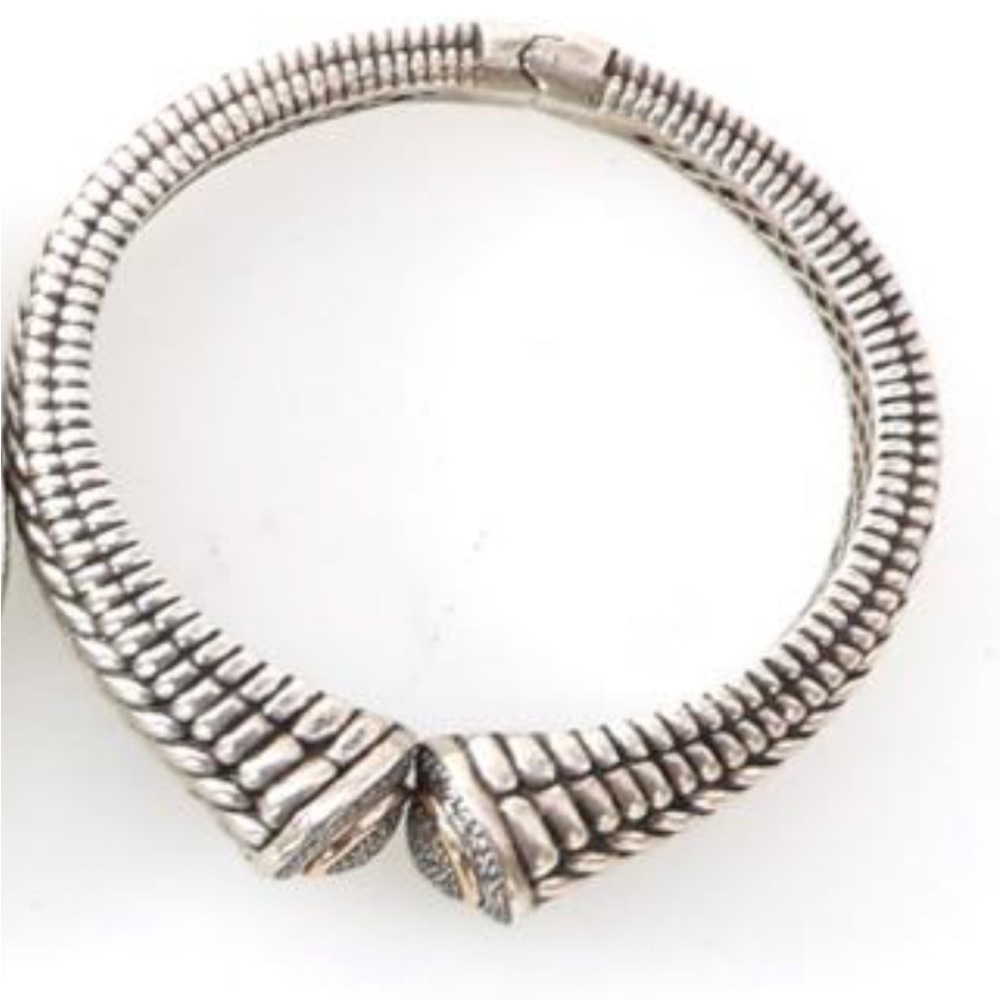 Town and country rare sterling silver, 14kt gold and diamond cuff bracelet. - Picture 4 of 10
